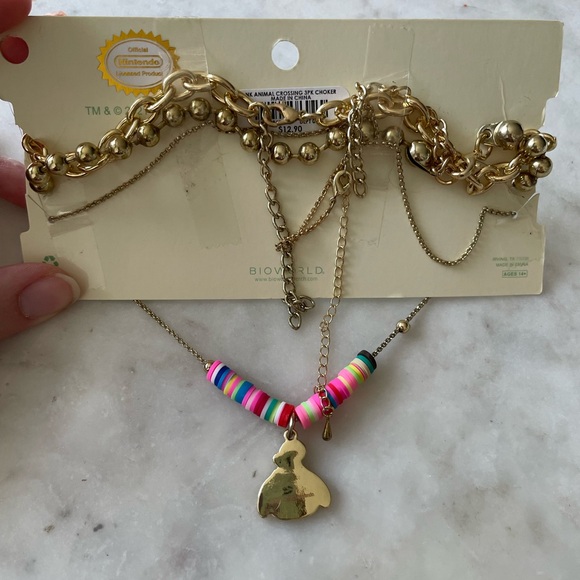 NWT- Nintendo Animal Crossing set of Choker Necklaces from Hot Topic. Never worn - Picture 3 of 5